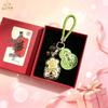Shuibei 999 Fine Gold Gourd Pendant Keychain with Cute Money Flower Design