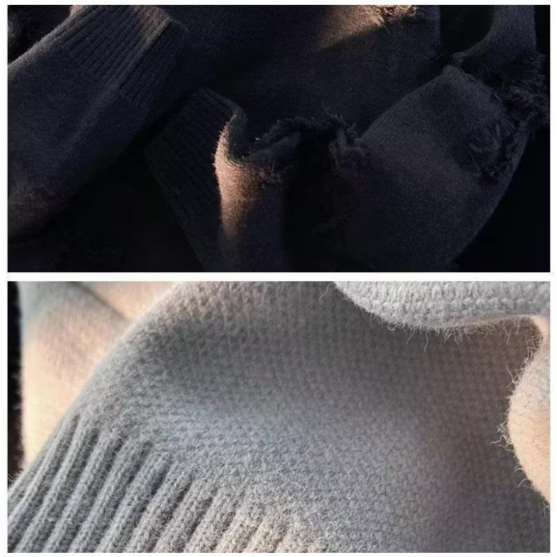 Einfarbiger Rundhalspullover für Damen im Herbst