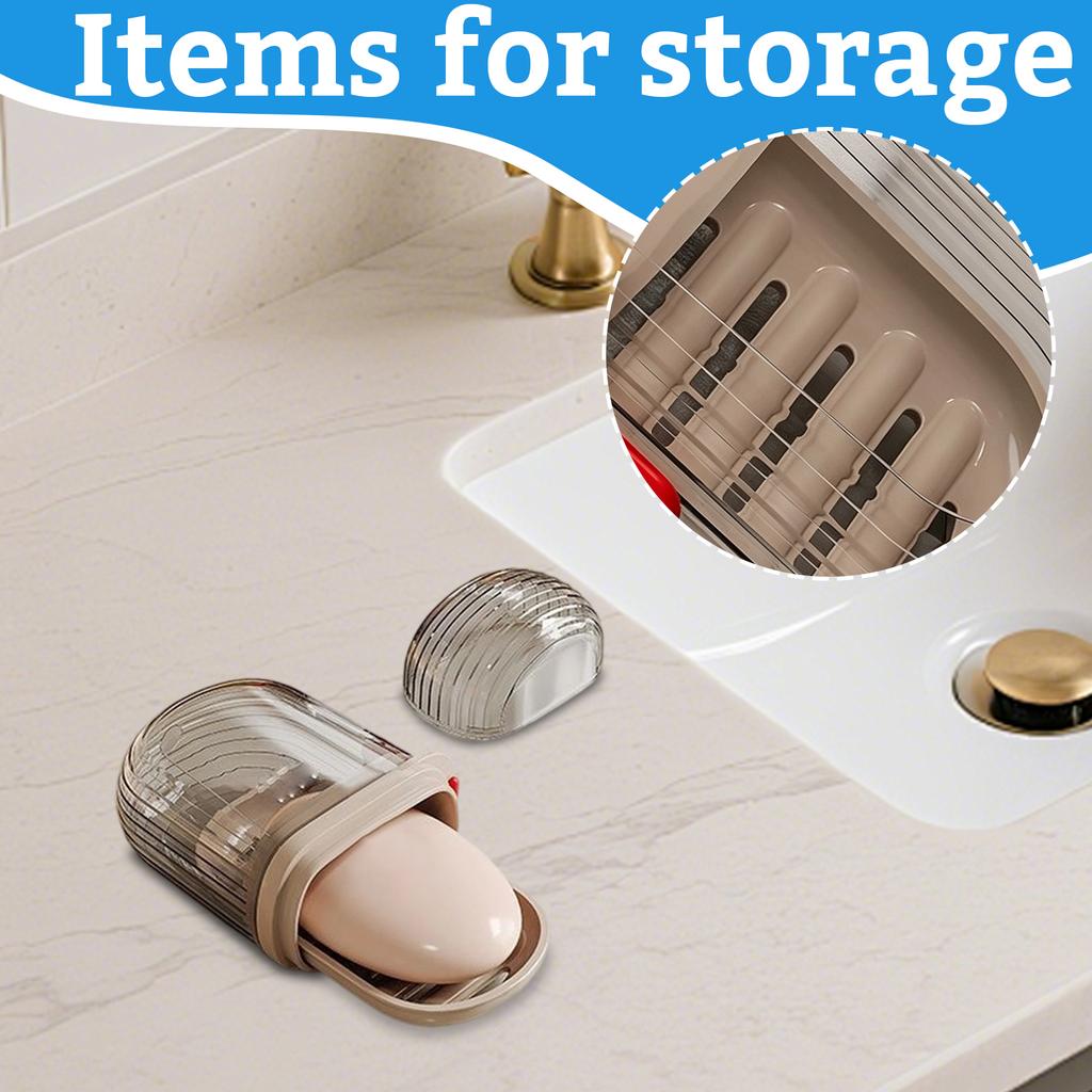 Travel Soap Box with Lid - Portable Draining Soap Holder for, Hiking, Gym and Daily Use
