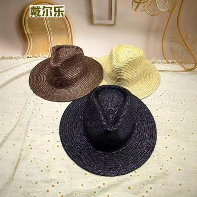 Natural Grass Retro Japanese Top Hat Unisex Straw Straw Straw Hat Summer Shading Sun Protection Beach Vacation Sun Hat