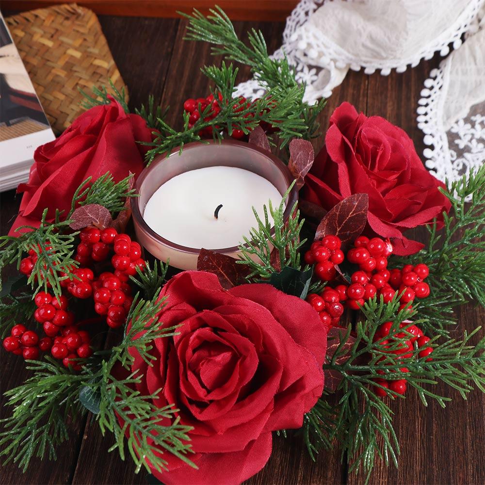 Romantic Candle Rings 30CM Candlestick Wreath Christmas Candle Wreath  Christmas Decor