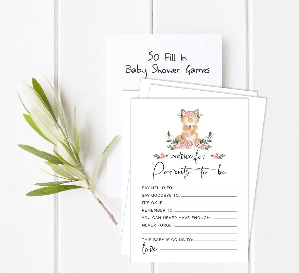 Inkdotpot Fox Animal Baby Shower Game Set Of 50 BabyA  AlphabetA  ABCA  Game Gender Neutral Party