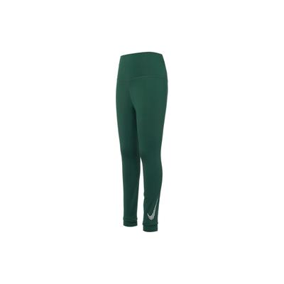 High Waist Training Tights With Logo Print Women Bottoms Green FB1923-397