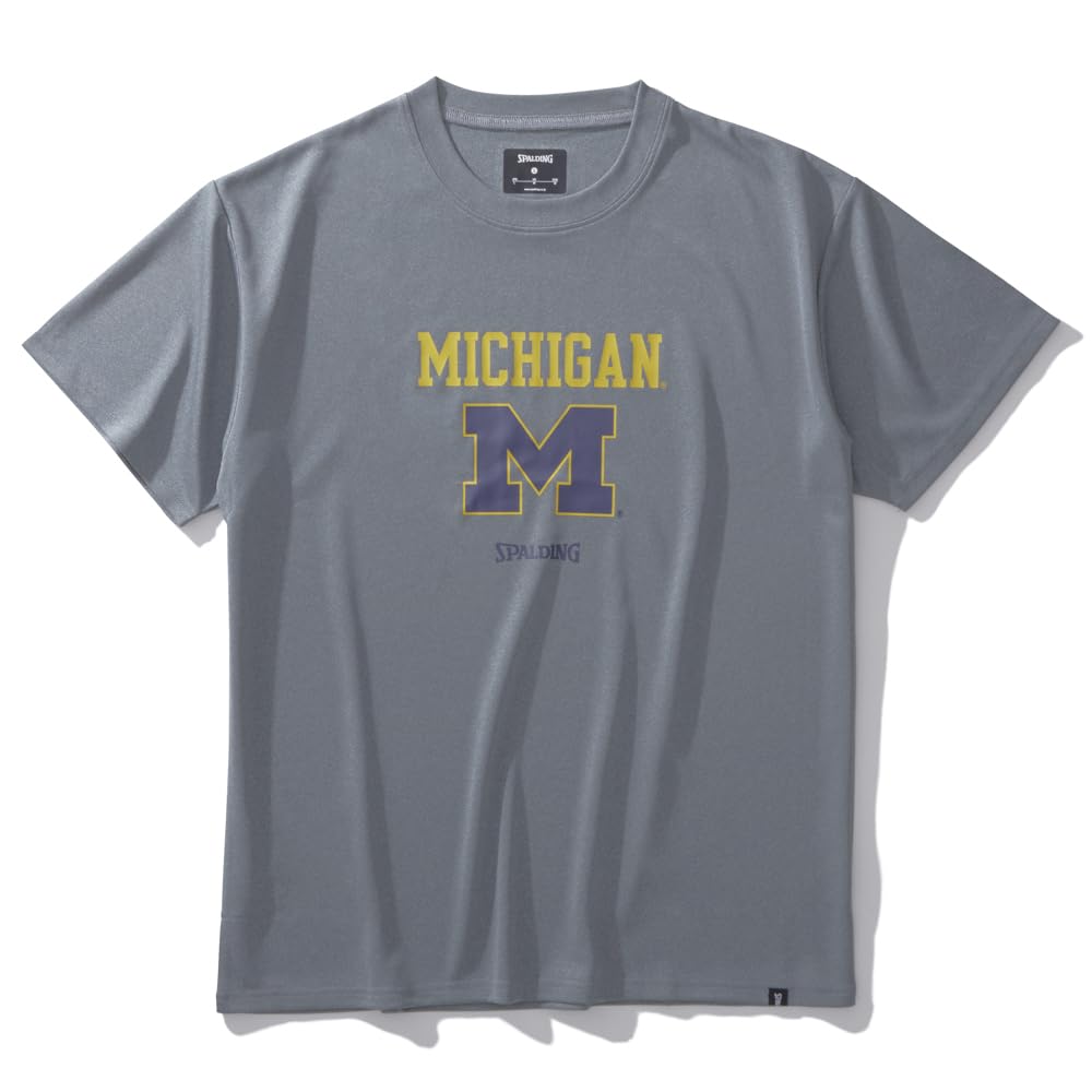 SPALDING Michigan Logo T-Shirt, Heather Gray, XL, SMT24123M