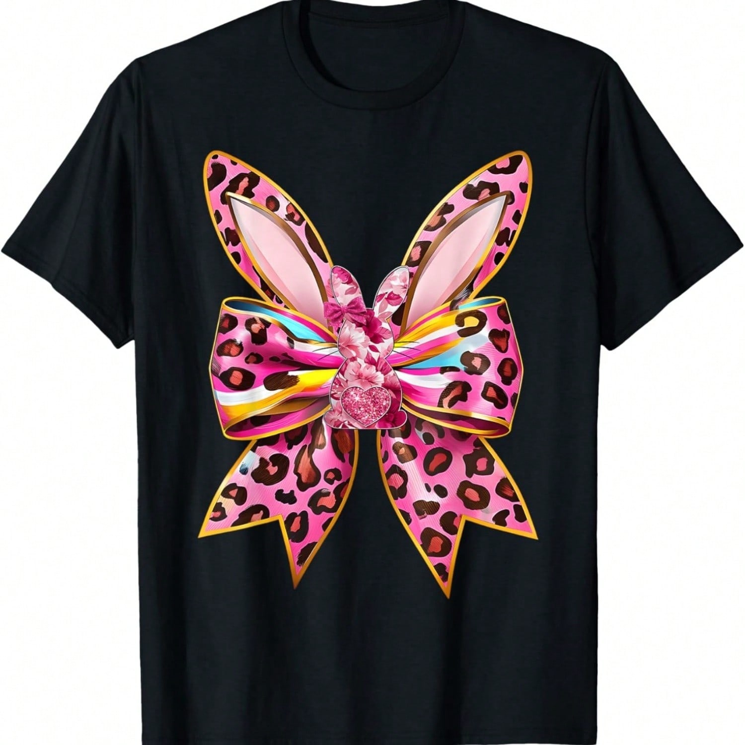 Easter Bunny Coquette Bow Pink Floral Chinoiserie Girl T-Shirt S разноцветный
