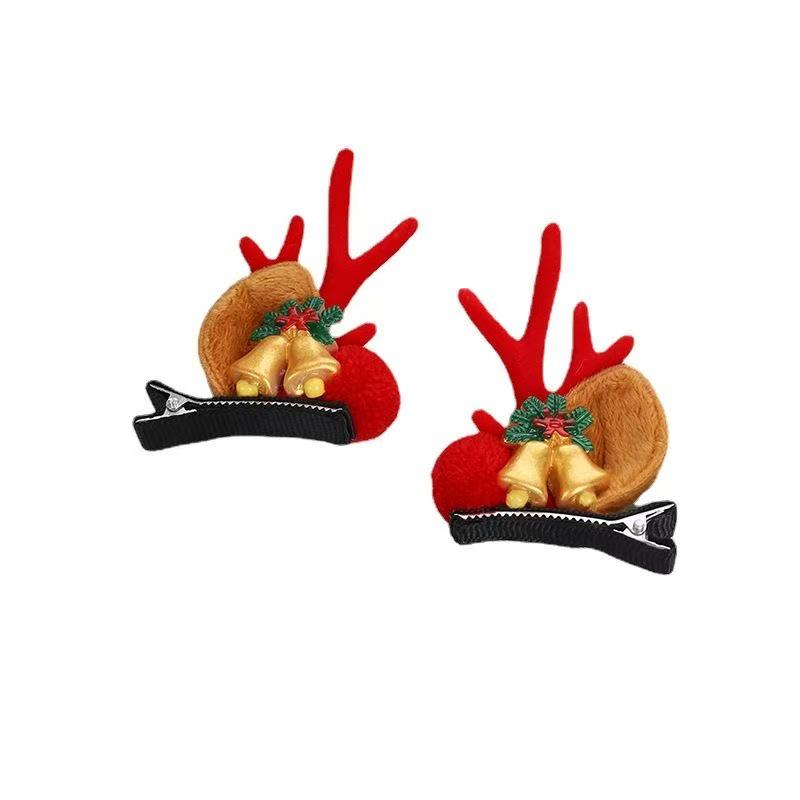 Korean Ins Style Kids' Christmas Antler Hair Clip - Cute Baby and Little Girl Hair Accessory