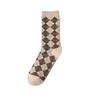 Autumn and Winter Retro Socks, Women's Ethnic Style Socks, Thousand Bird Checks, Diamond Checks, Pile Socks, Mid-calf Socks Trend