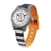 Used [New] Q&Q SmileSolar Watch Solar Analog Mini Series Waterproof Urethane Belt Border Pattern RP01J035 Women's Blue