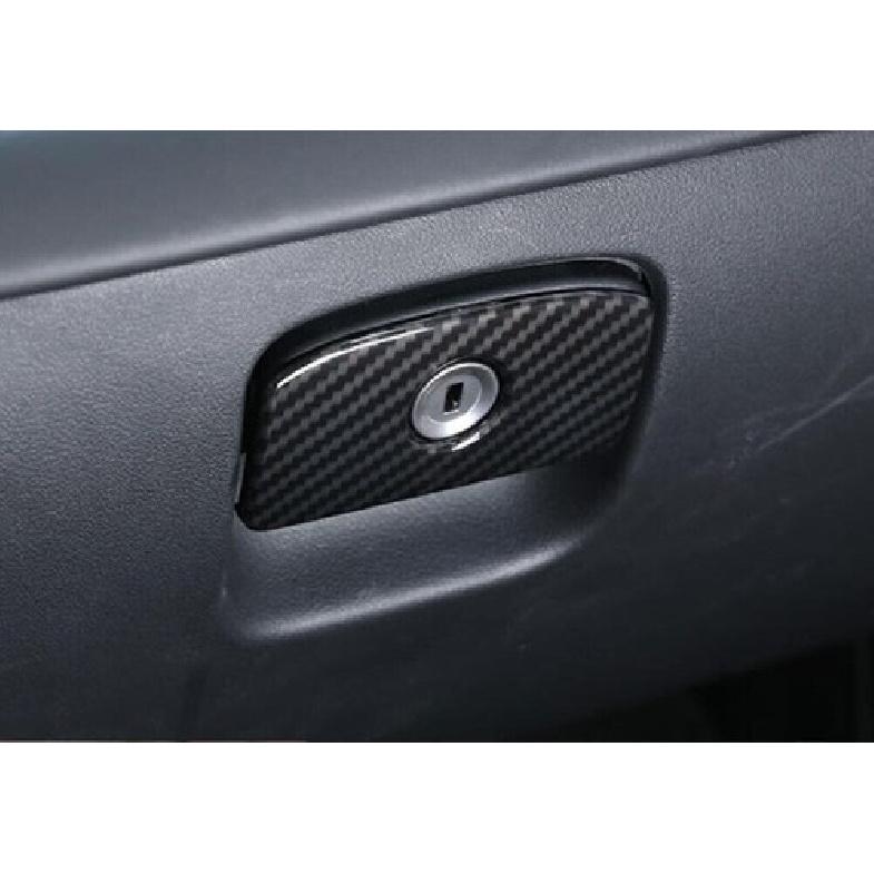 1PC Carbon Fiber Cover Trim Co-Pilot Storage Box Handle For Jaguar XE 2016-