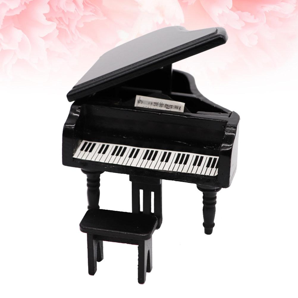 Miniature Realistic Grand Piano Simulate Pocket Piano Decoration Home Office Educational Display Tabletop Models Gift