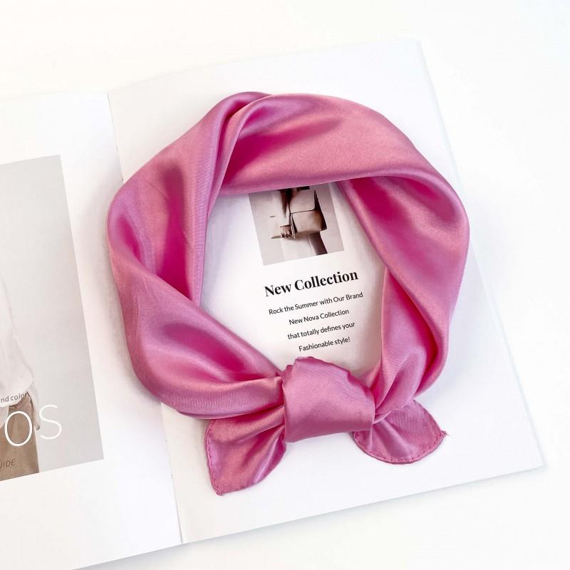 Pañuelo Cuadrado de Satén de Color Sólido de 60 cm para Mujer Ligero Elegante Chal Envolvente para el Cuello Accesorio Elegante Moda