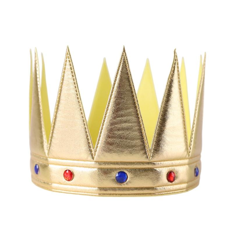 Stilvolle goldene Krone für Kinder, perfekt für Halloween- und Geburtstagsfeiern