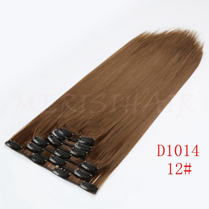 MERISIHAIR Women Long Straight Hair Extensions Wig Natural Clip In Hair Synthetic Heat Resistant Fiber Hairpiece for Women