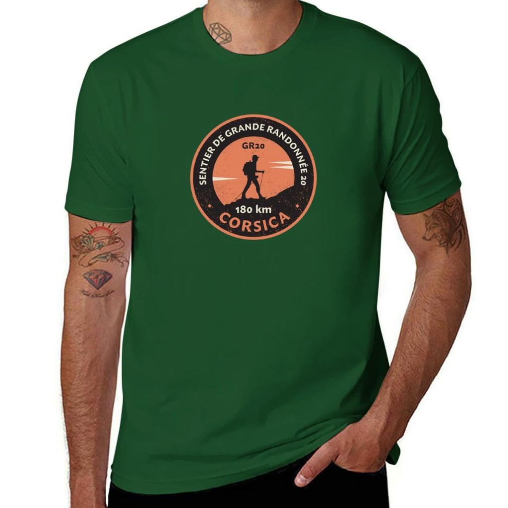 GR 20, Corsica T-Shirt Summer Tops Sublime Blacks Summer Clothes Mens T Shirt Graphic