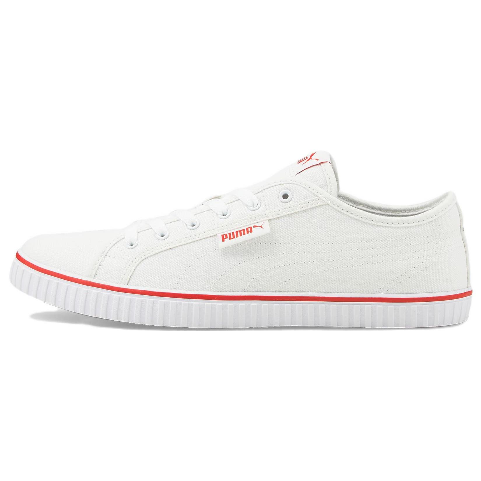 PUMA Ever LoPro Cv Casual Skateboarding Shoes Unisex White Red Men s 383030-01 EU 36