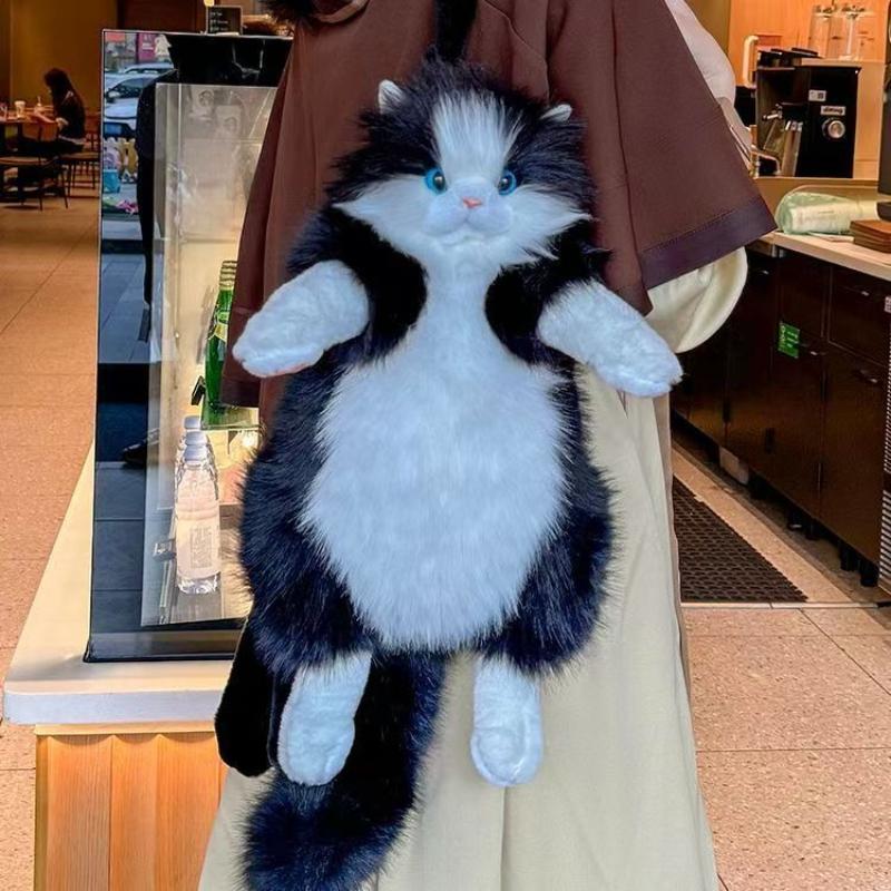 Simulated Cow Cat Backpack Cute Doll Plush Toys Girl Friend A Birthday Present Cartoon Unisex Bag School Travel Backpack