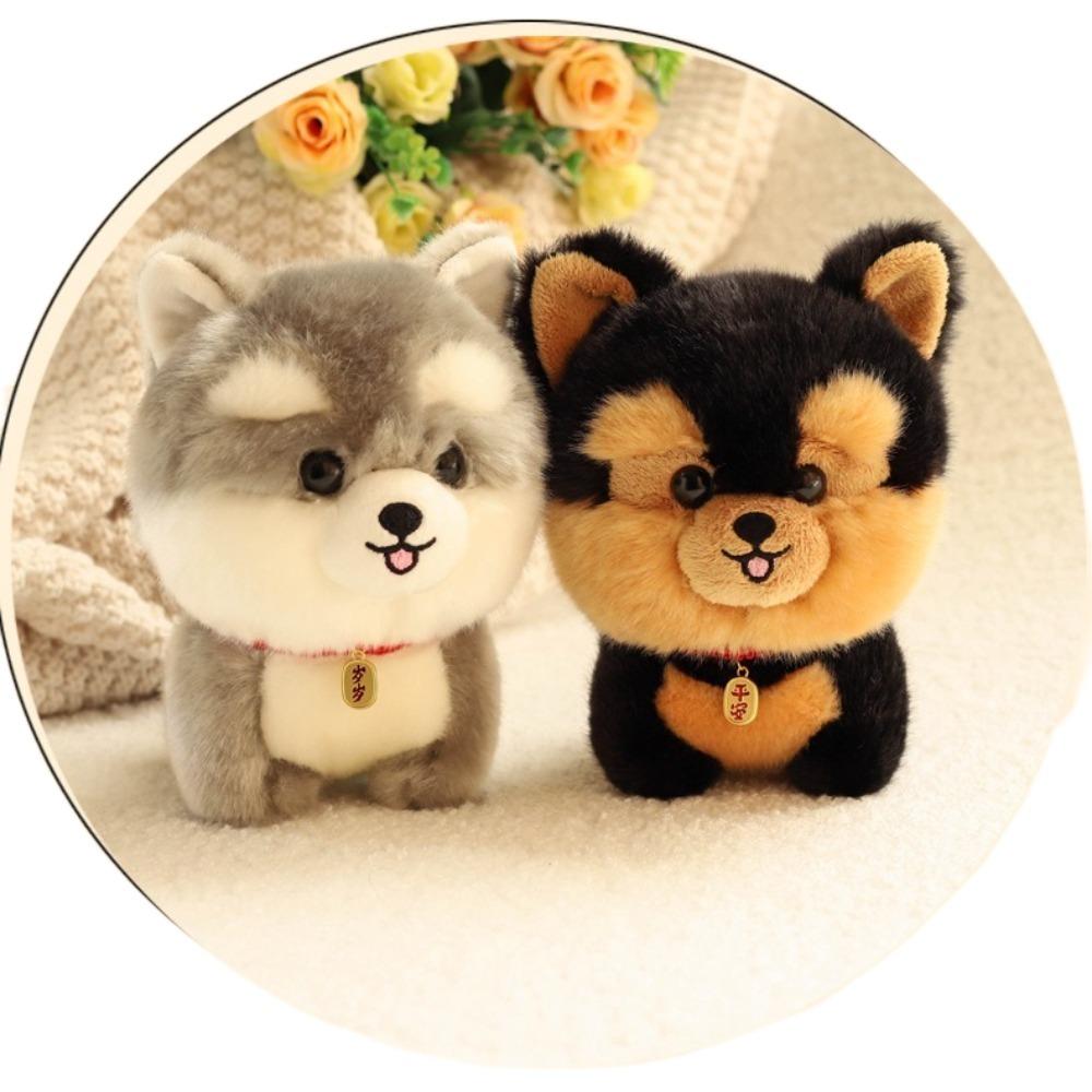 Plush Adorbale Furry Plush Corgi Dog Stuffed Doll Fluffy Puppy Soft Doll Girl Gift