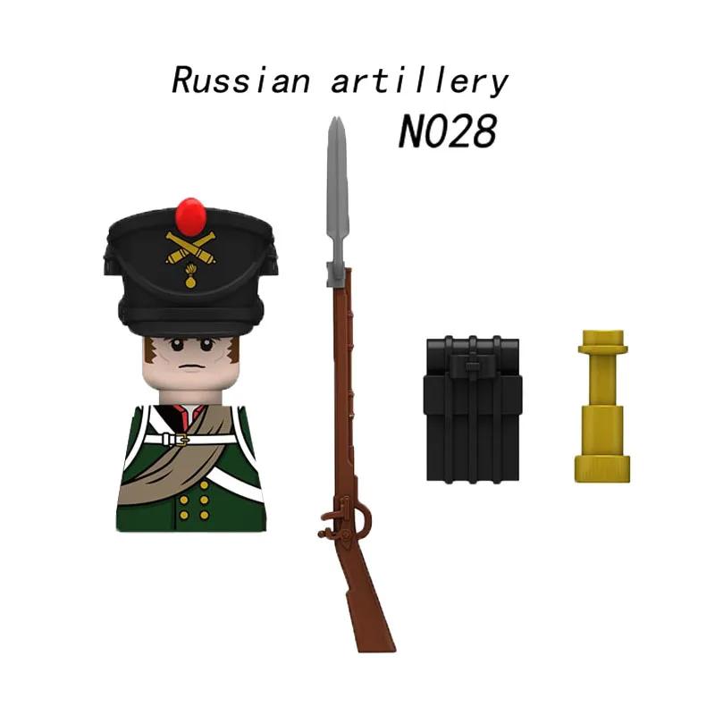 Medieval Napoleonic War Soldiers Figures Military MOC Building Block Knights British French Fusilier Rifles Weapon Kids Toy