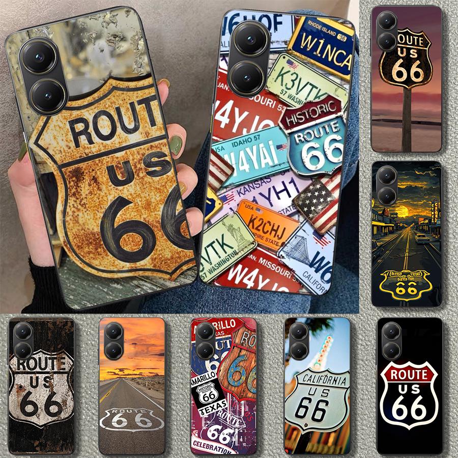 America Route 66 Phone Case Cover for Xiaomi Poco X6 X5 X7 Pro F7 Ultra Redmi 15C 15 13C 13 12C 12 10C 10 10A 9C 9A 9T 9 Coque P