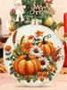 Halloween Stamped Cross Stitch Embroidery Kits with Hoop Cloth Color Thread