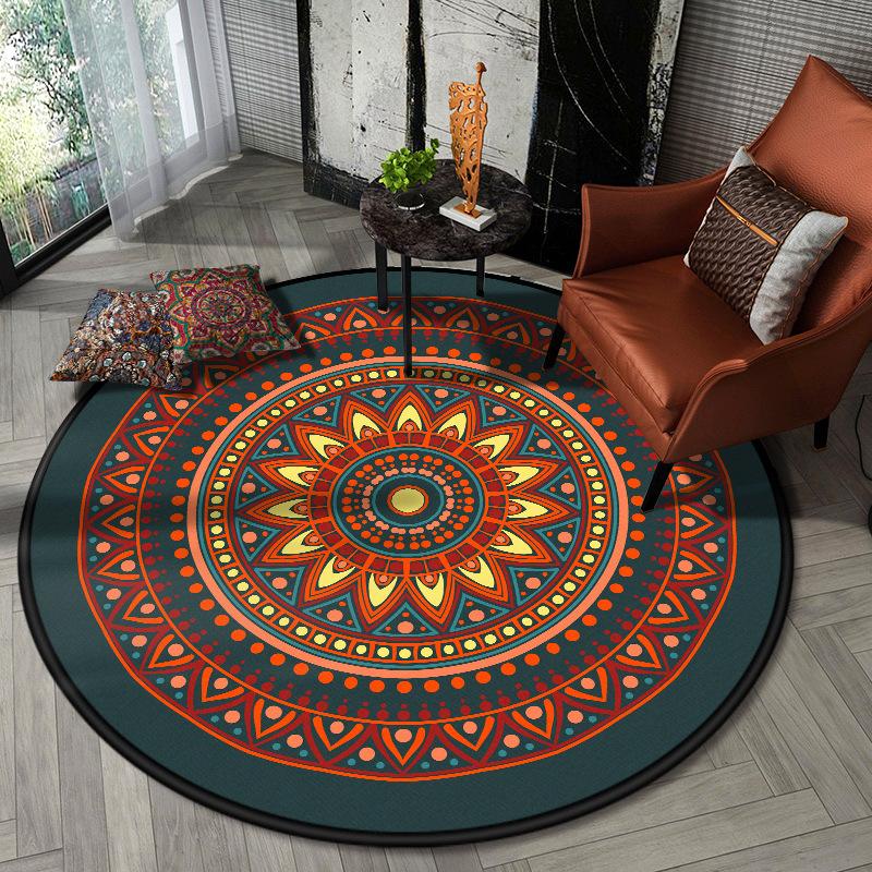 Home Decor Printing Living Room Bedroom Rug Kitchen Shower Door Floor Mat Ethnic Mandala Round