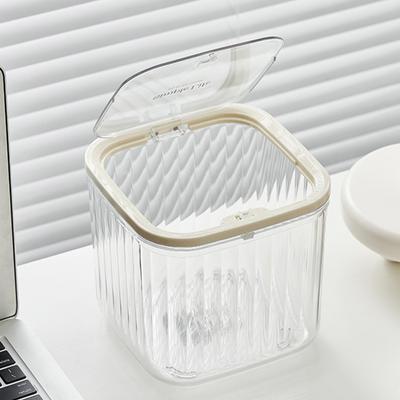 Drucktyp Mini-Tischmülleimer Transparent Hohe Schönheit Tischpapierkorb Haushalt Studentenwohnheim Aufbewahrungseimer