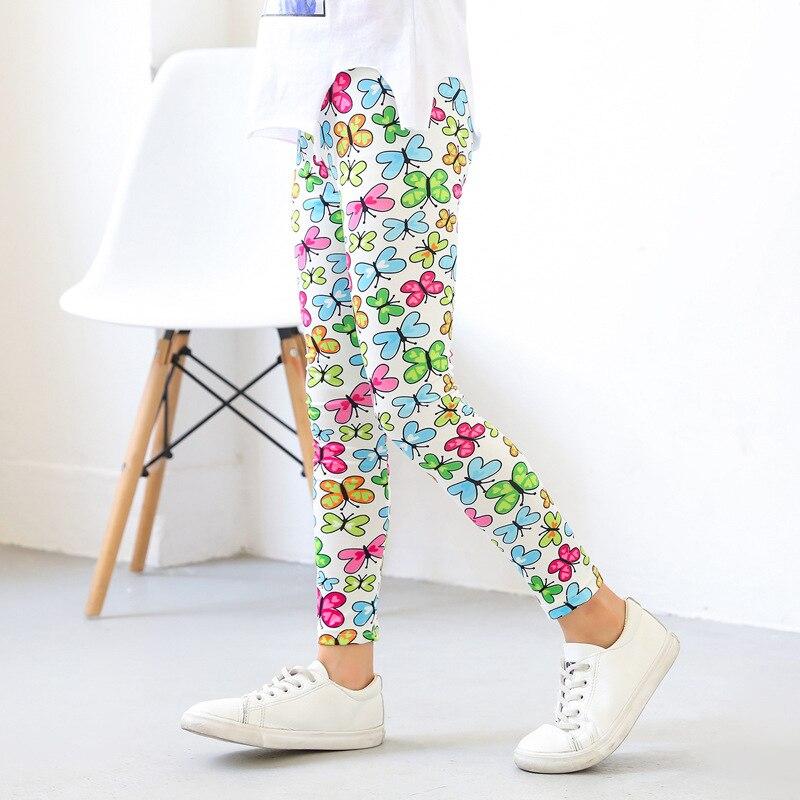 2T -12T Girls' Leggings Spring and Autumn Thin Children's Stretch Printed Pants Korean Children's Pants Summer Clothes