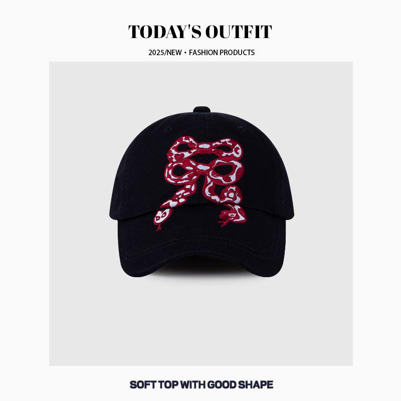Bow Embroidered Printed Baseball Cap Fashionable Casual Ins Baseball Cap Women