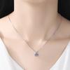 PAG&MAG Sky Blue Gem Pendant S925 Silver Necklace for Women with Box Chain - European & American Fashion Jewelry.