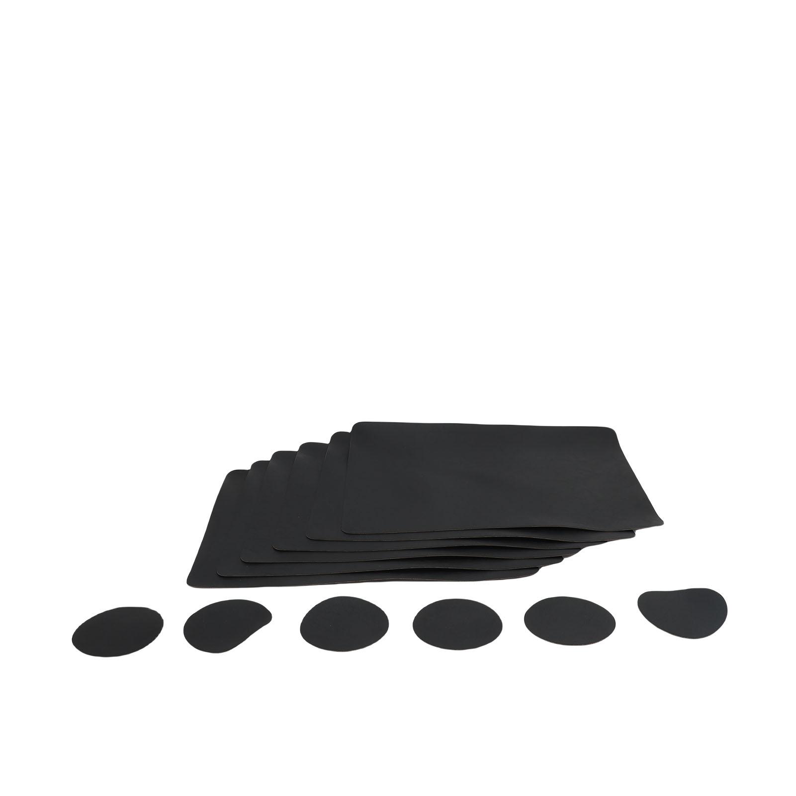 Placemats Coasters Set Anti Scald Heat Insulating Cowhide Pattern Double Sided 6pcs Rectangular Placemats 6pcs Round Coasters for Dinning Table