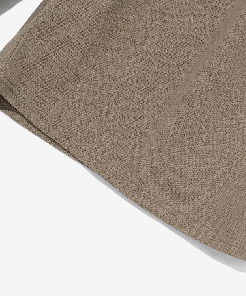 Cargo Bros Linen-Like Pintuck Wide Shorts (Khaki)