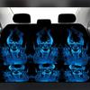 Blue Skull Print car seat cover + rear seat back cover + rear bottom stool cover car seat cover 7-piece set of auto parts, unive