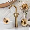 Antique Brass Double Handle Black Bathroom Faucet