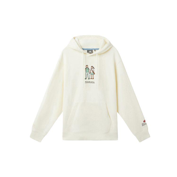 New Balance Sweatshirts Unisex White Hooded Moderate Regular NCA47013-IV