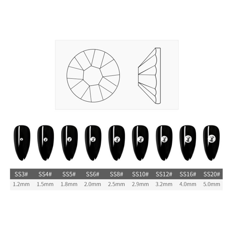 New! 1440pcs Flatback Rhinestones Transparent Manicure Decorative Ornament Shoes Dancing Clothes