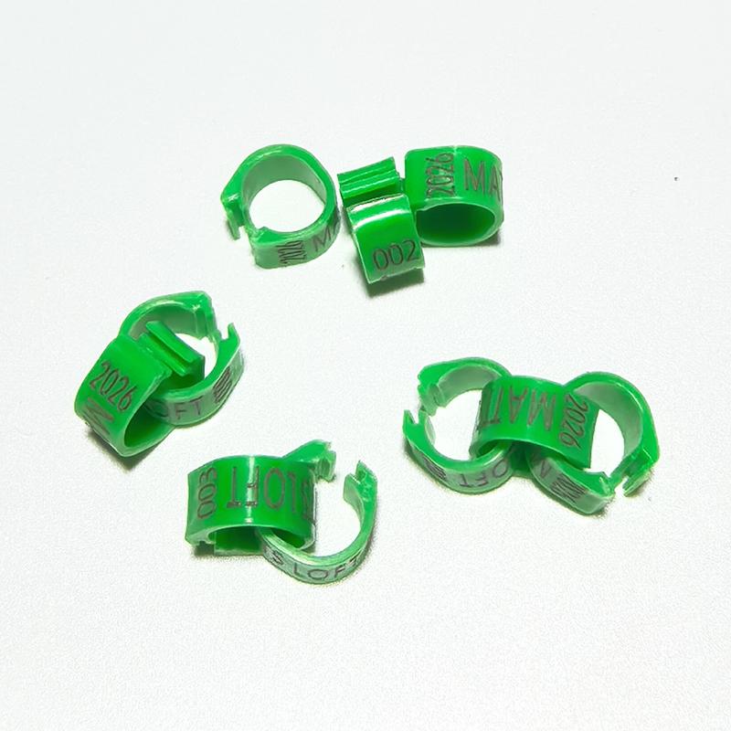 Personalisierte 100 Stück Innendurchmesser 8mm Kunststoff Taubenringe - Kundenspezifische Lasergravur, Taubenfußringe