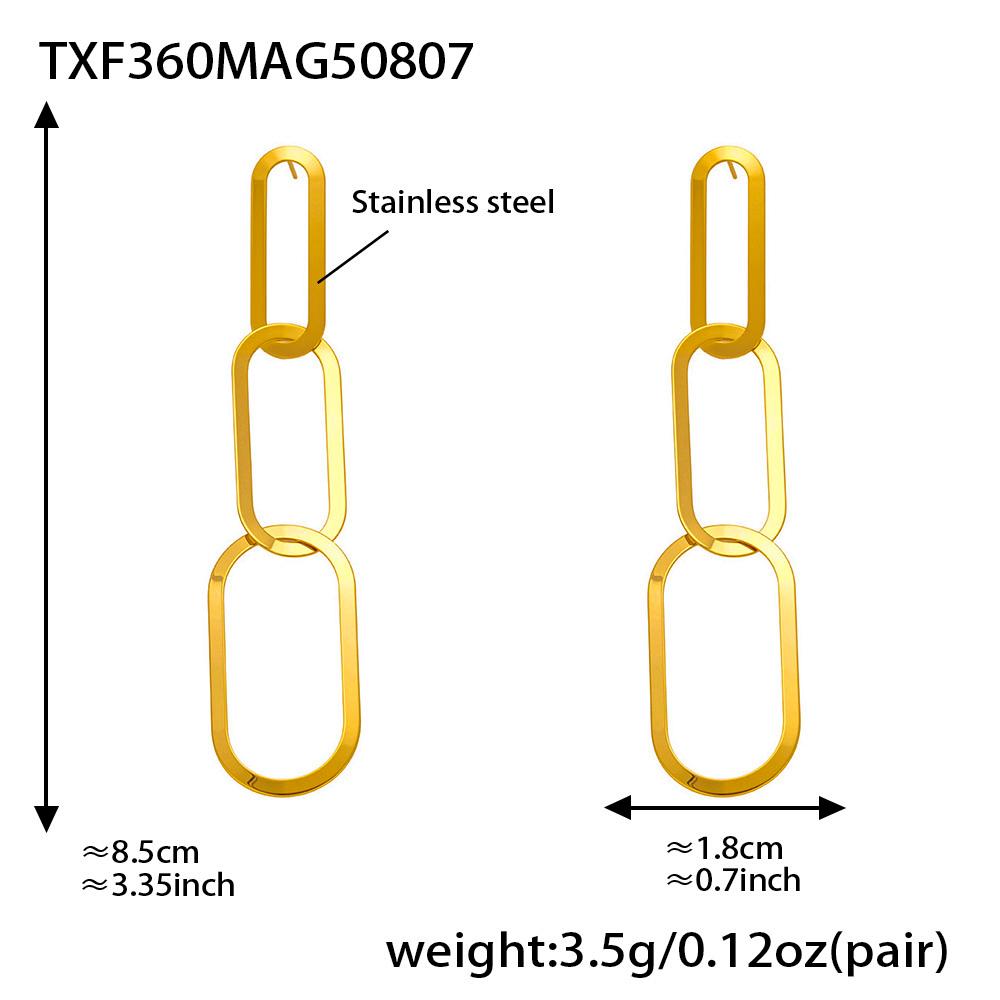 Thick Chain Necklace Bracelet Earrings In Stainless Steel With 18k Gold Plated Necklaces Bracelets Dangle Earring Set For Women