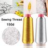 1/2pcs Metallic Thread Embroidery Gold Silver Machine Embroidery Threads 150D DIY Manual Bright Metallic Yarn Sewing Thread