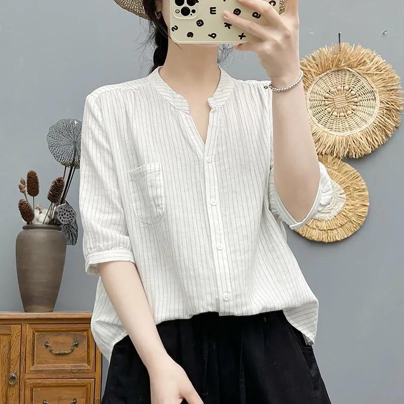 

Womens Casual Floral Print Half Sleeve Button Down Shirt M