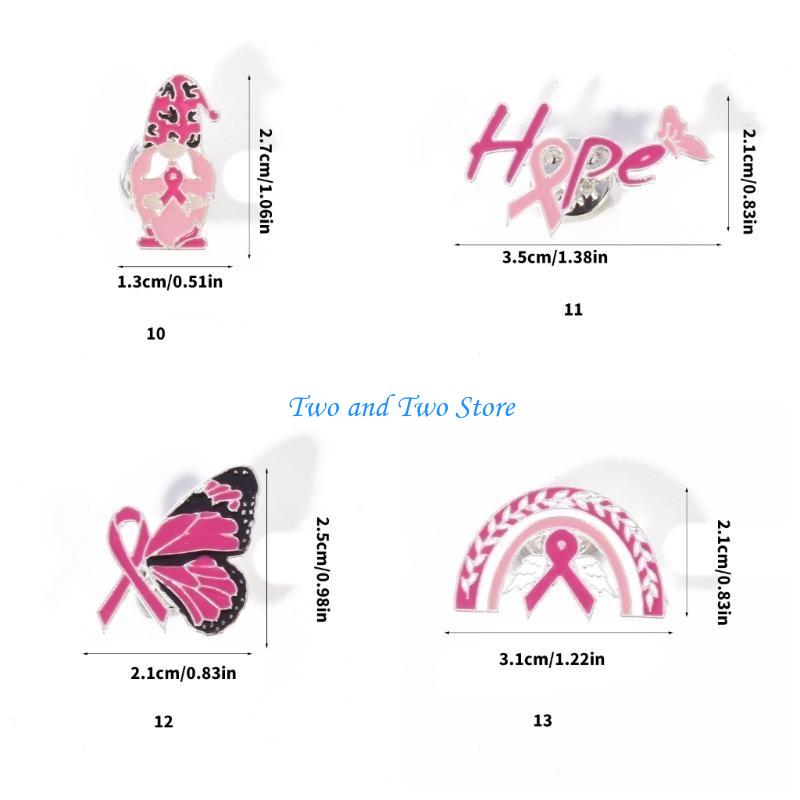 HX6F Gesundheitsbewusstsein Rosa Schleife Anstecknadel für die Feierlichkeiten zum Frauentag Legierung Reversnadel