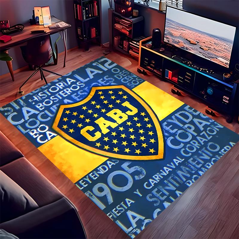1pc Club Atlético Boca Juniors Print Area Rug - Soft,Washable Non-Slip Indoor Mat for Office Chairs,Living Room,Home Office Decorative Rug