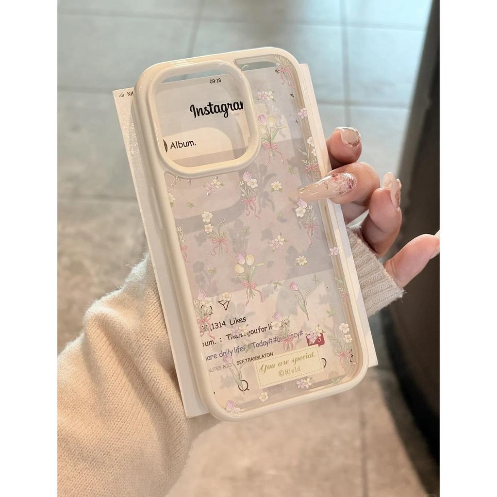 Small Fresh Small Bouquet Suitable for Apple 16promax Mobile Phone Case IPhone 15pro Protective Case Transparent 14 13