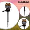 Outdoor Solar Pathway Light Garden Stake Animal Statue Ornament Landscaping Lamp Owl Figurine Warm