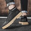 High Top Men's Shoes Autumn and Winter Men's Anti-skid Leather Shoes Waterproof Casual Men's Motorcycle Boots