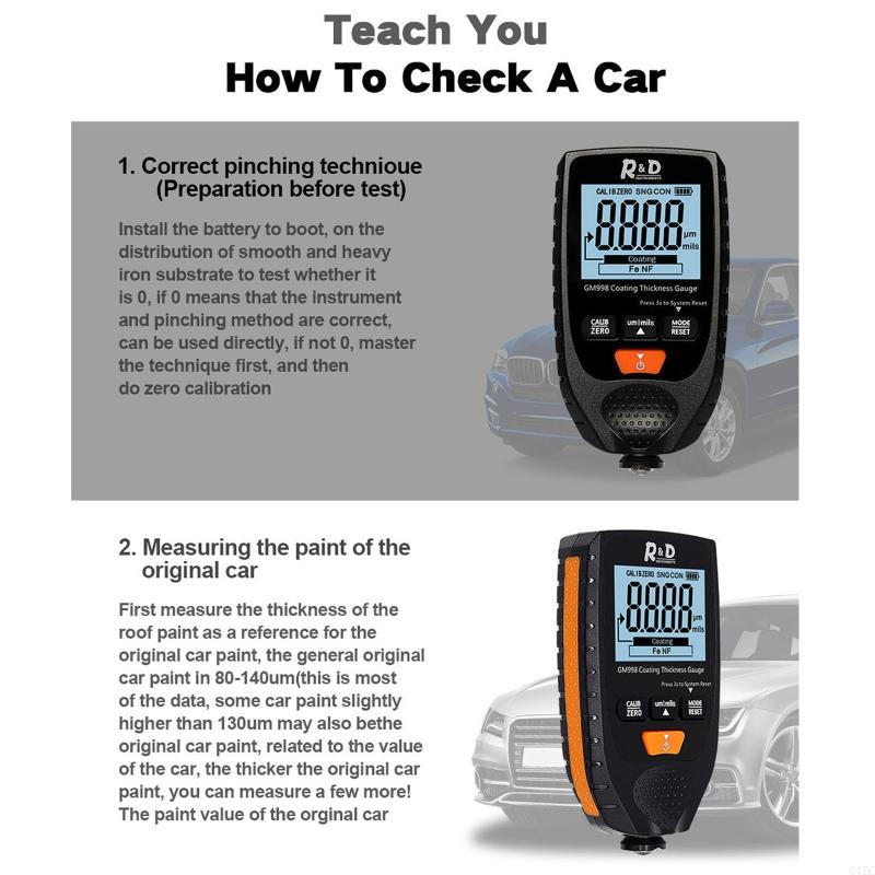 

547C Coating Thickness Gauge 0~1500um FE/NFE Car Paint Film Thickness Tester CHINA