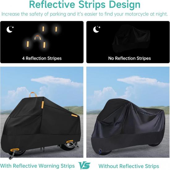 Motorcycle Cover Waterproof Outdoor, 300D Heavy Duty Motorbike Cover For Ninja 250 300 650 1000 Yamaha YZF R1 R7 MT-09 Suzuki GSXR 600 750 1000