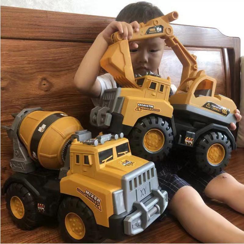 1Pcs Simulation Vehicle Big Toy City Car Concrete Mixer Truck Fire Role Play Boy Gift Construction Vehicle Sliding Bulldozer Toy
