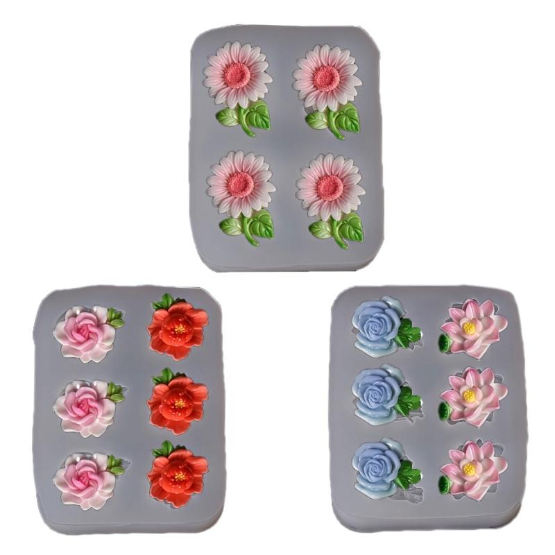 Food Grade Silicone Floral Mold For Resin Clay Plaster Cake Decoration Creation Sunflowers Flowers Flower Embossing Tool