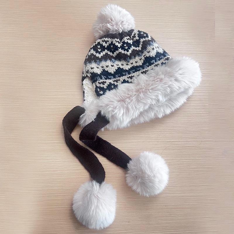 Lei Feng Hat Children S Winter Thickened Warm Ear Protective Wool Hat Outdoor Cold Proof Plush Christmas Plush Hat Tide 55-60CM