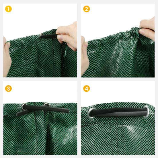 Garden Garbage Bag Waterproof Leaf Sack Large Capacity Reusable Leaf Collection Bag for Garden Yard Waste Debris Storage